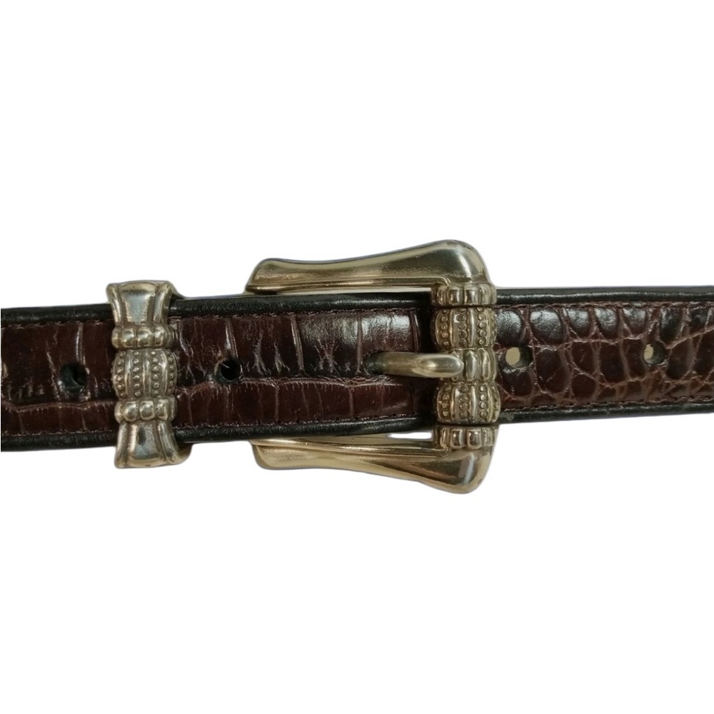 Brighton Black Braided Brown Croc Leather B20109 Med